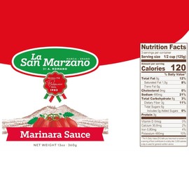 La San Marzano Marinara Sauce, 13 oz, Pasta Sauce Made in Italy, All Purpose Tomato Premium Quality, All Natural, Mediterranean Diet, Non GMO, Vegan, Gluten Free