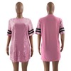 CUTUBLY Women Sequin T-Shirt Sparkly Sequin Short Dress Casual Loose