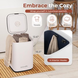 SereneLife SLTLWSQ84 Warmer-23L Capacity Bucket with Timer Function, Fits Up to Two Oversized Towels for Bathroom, Black