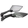MotorToGo Black Carbon Mini Motorcycle Mirrors for 2006 Yamaha Road