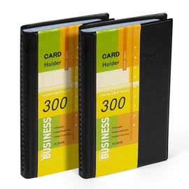 Hamosky Business Card Holder Organizer Book - PU Leather, 2 Pack Total for 600 Business Cards