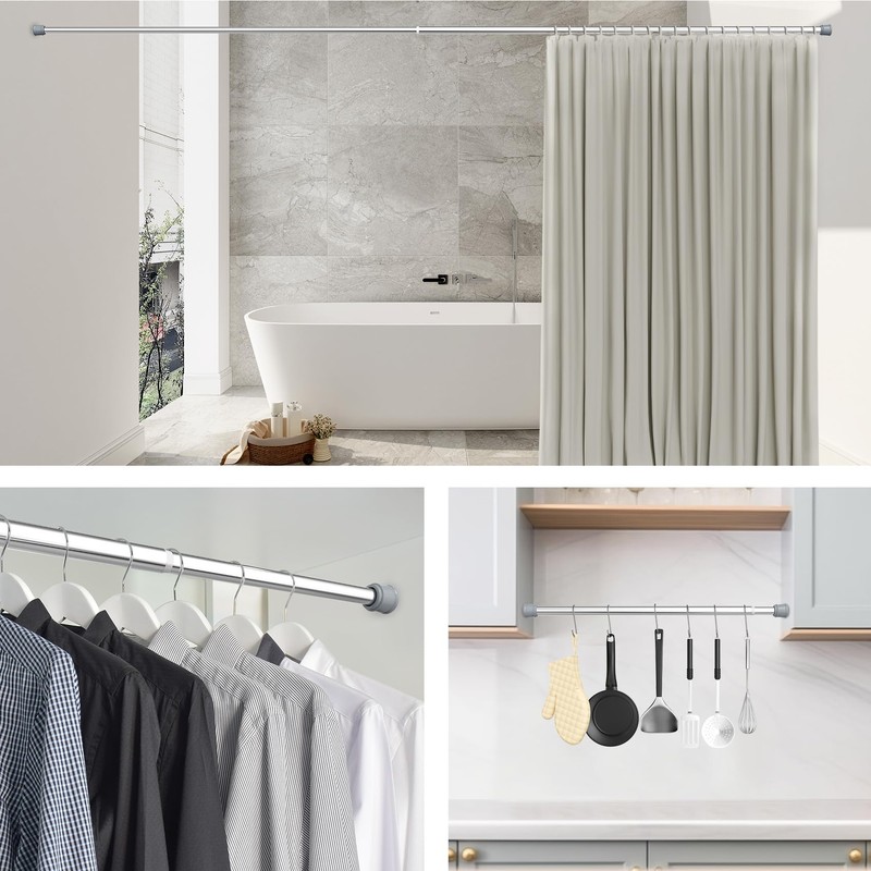 Ginbel Direct Shower Curtain Rod 28-48 Inch, 1"Diameter Spring Long