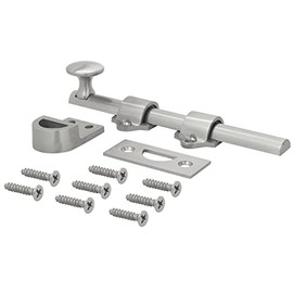 Nuk3y Heavy Duty Solid Brass Dutch Door Surface Bolt (6", Satin Nickel)