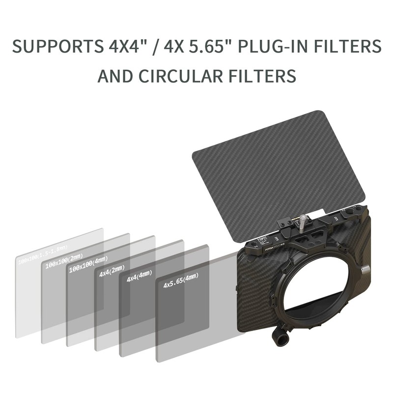 Foto4easy 4x4/4x5.65 Lightweight Mini Matte Box with 15mm Rod Support