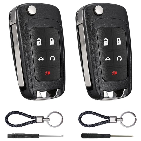 JJCHQ Key Fob Case Replacement 5 Button for Chevy Cruze