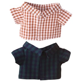 niannyyhouse 7.9 inches (20 cm) Doll Clothes for Plush Doll Shirt, Lattice Shirt, Cotton Doll Clothes, Dress Up (t-2)