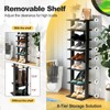 Byroce 7 Tiers Vertical Shoe Rack, Wooden Slim Shoe Storage