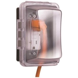 TayMac MM510C Single-Gang Horizontal/Vertical Weatherproof Receptacle Cover, 3.75 Inches Deep, Clear