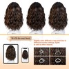 RUNM Short Bob Wavy Wigs for Women Black Mix Brown