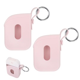 lasuroa 2stk Silikonhülle Kompatibel mit Touchland Handdesinfektionsspray 30ml, Schutzhülle mit Feder-Ring Nebel Schlüsselanhänger Halter Reisefreundliches Desinfektionsspray Zubehör (Rosa)