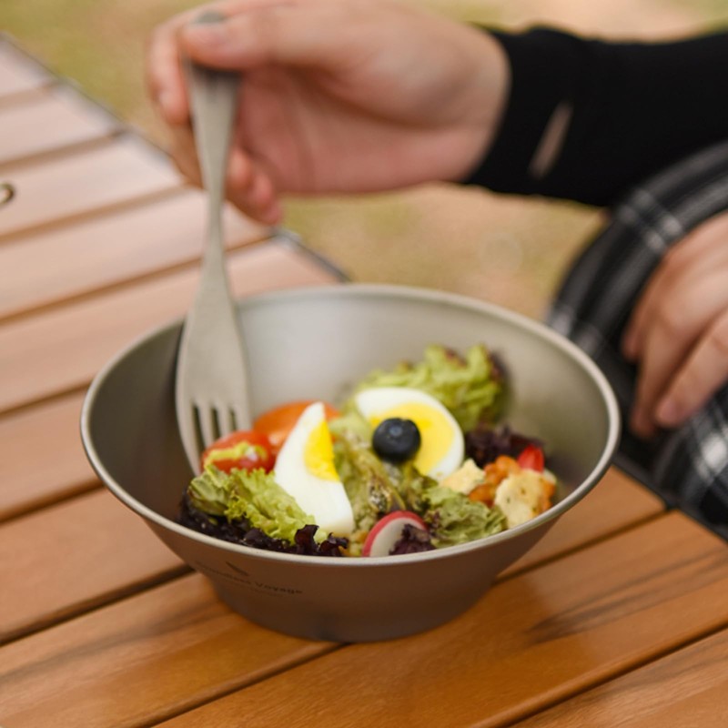 Boundless Voyage Ti1106T Titanium Bowl Plate Tableware Set, Camping, Dishes,