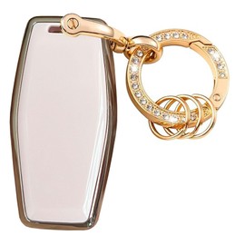 Rilnaewn Keyless Entry Systems for Mitsubishi Key Fob Cover Fits for Mitsubishi Outlander 2021 2022 2023 Remote Key (Pink-Gold)