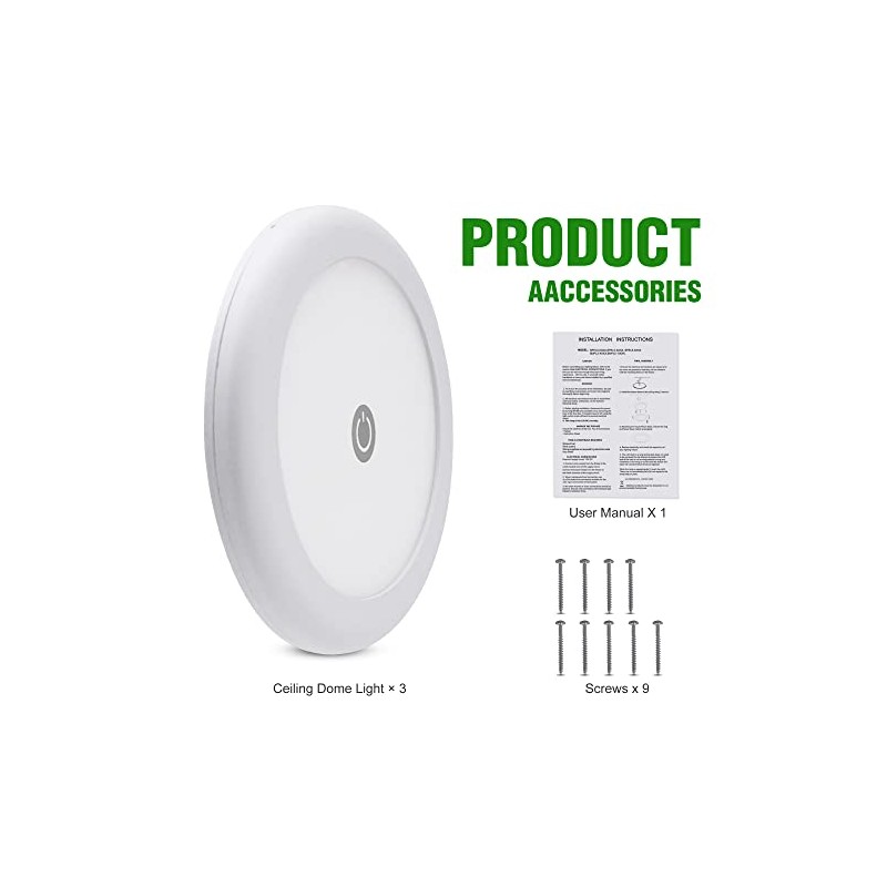 3Inch RV Puck Light with Touch Dimmable Switch - 3