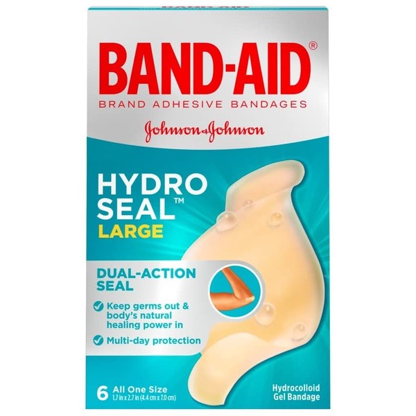 Band-Aid Hydro Seal, 6 Large Bandages Per Box (Pack of 3)
