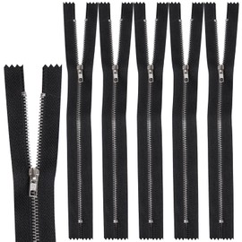 5 Pieces Zipper Zippers 25cm/10 inches Zippers For Sewing Metal Zippers Black Zippers,For Tailor Sewing Crafts(Black)