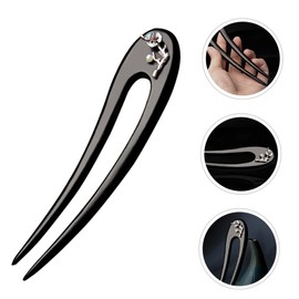 WOONEKY Elegant Wood Hair Stick for Women Black Ebony Wooden Hair Sticks Hair Accessories for Women