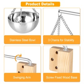 WOOLUCK Aroma Bowl Sauna, 350 ml Stainless Steel Aroma Bowl with Accessories, for Spa Sauna Evaporator Bowl Hanging Bowl Cup Essential Oil Bowl Sauna Room Accessories