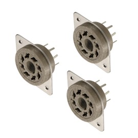 sourcing map 8 pins PCB Tube Socket Ceramics, Vacuum Tube Protect Tube Pin Socket, Brown Plated Suitable for 12AX7, 12AU7 Tube Pack of 3，GZS8-F-G