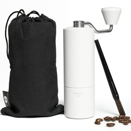 TIMEMORE Chestnut C2S Manual Coffee Grinder with Internal Adjustable Grind Setting, Capacity 20g Hand Coffee Grinder with Stainless Steel Conical Burr, for Espresso to French Press, White