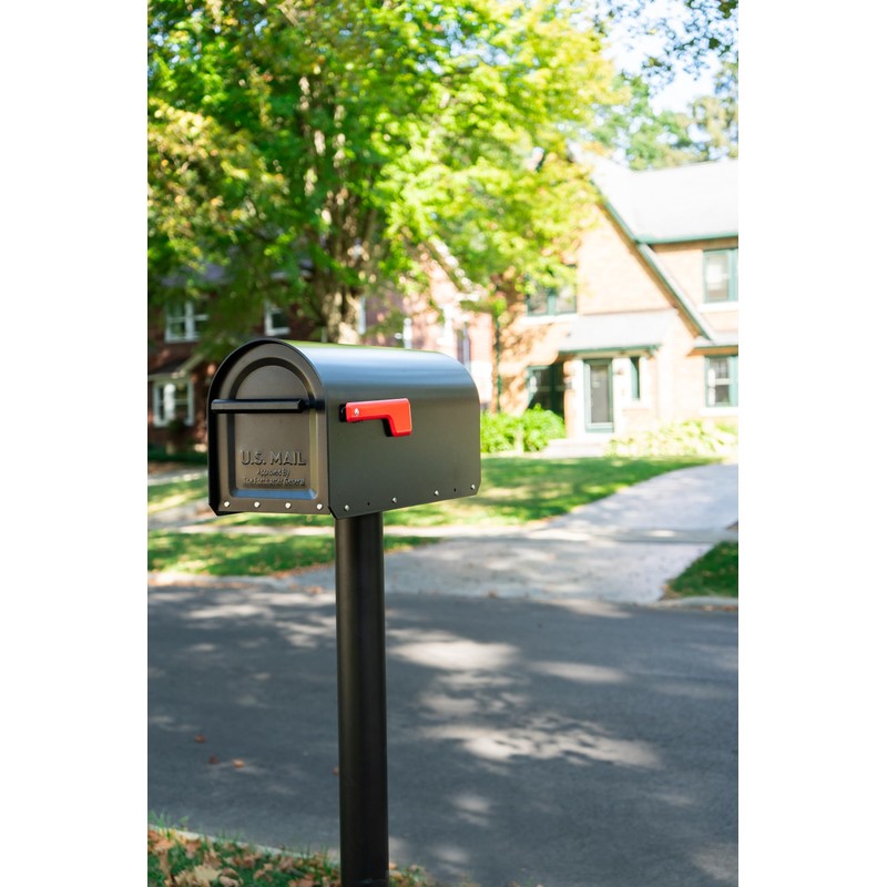 ARCHITECTURAL MAILBOXES 5560B-R-10 Architectural Mailboxes Sequoia Post Mount Mailbox, Large,