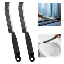2PCS Crevice Cleaning Brush, Hard Bristle Cleaning Supplies, Bathroom Gap Brush, Cleaning Brush Tools,Grout Brush, Toilet Brushes Household Cleaning Brushes for Bathtub, Sink, Window（DarkBlack）