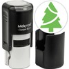 MaxMark Round Self Inking Holiday Stamp - Olive Green Ink