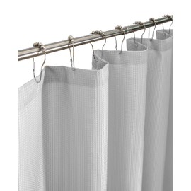 Dainty Home Hotel Collection Waffle Weave Shower Curtain, 70" x 72", Silver