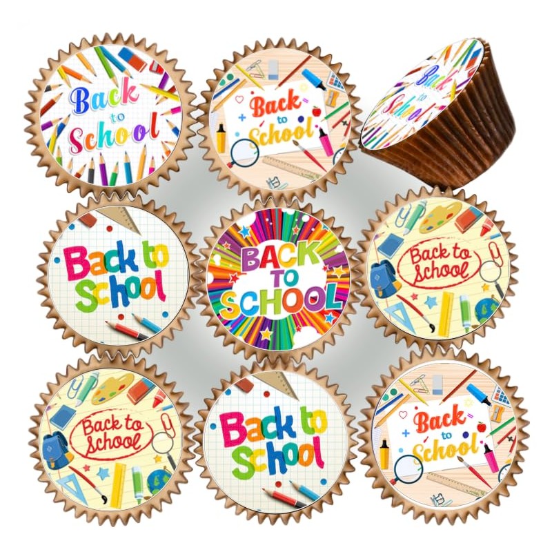 24 x PRE CUT BACK TO SCHOOL EDIBLE WAFER CARD