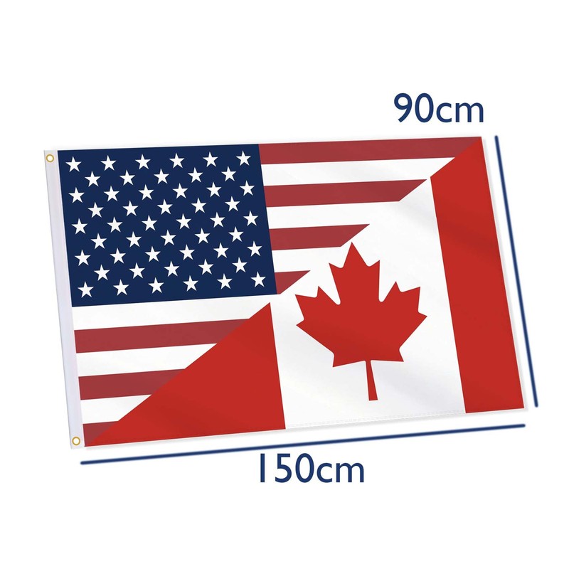 America Canada Friendship Flag,3x5 FT USA American US Flag,36x60 Inch
