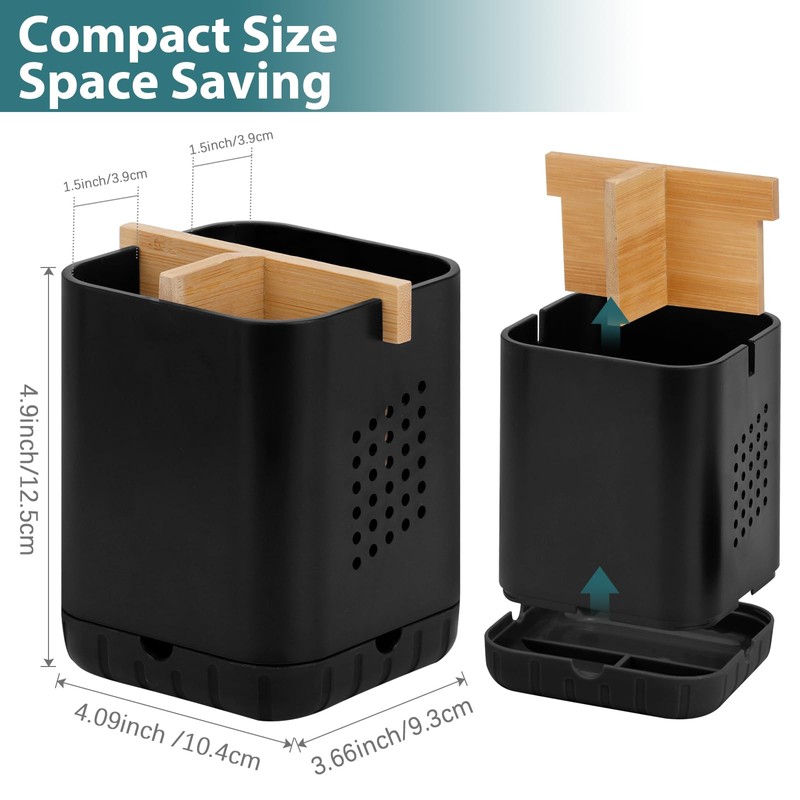 Boperzi Black Toothbrush Holders for Bathroom, Electric Toothbrush Holder with