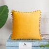 PiccoCasa Velvet Pillow Covers, 1PCS Pom Pom Christmas Throw Pillow