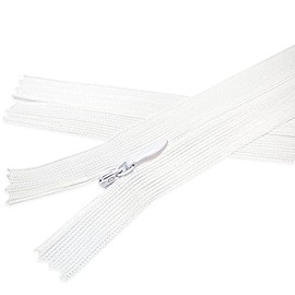 White Zippers Invisible Zipper Sewing Hidden Zipper Plastic Zipper Pants Zipper Dress Zipper Craft Zipper 7" White Zippers for Sewing Heavy Duty Zipper
