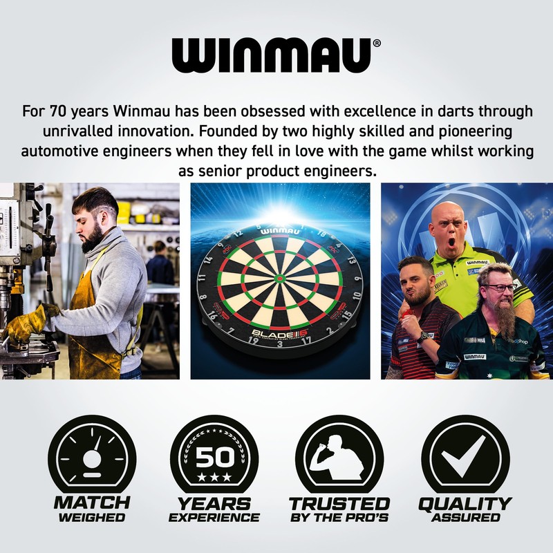 WINMAU Darts Fireball 22g Brass Steel Tip Darts Set with
