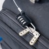 Sanwa Direct 200-SL029BK Curl Cord Integrated Padlock Bag Saddle Anti-Theft