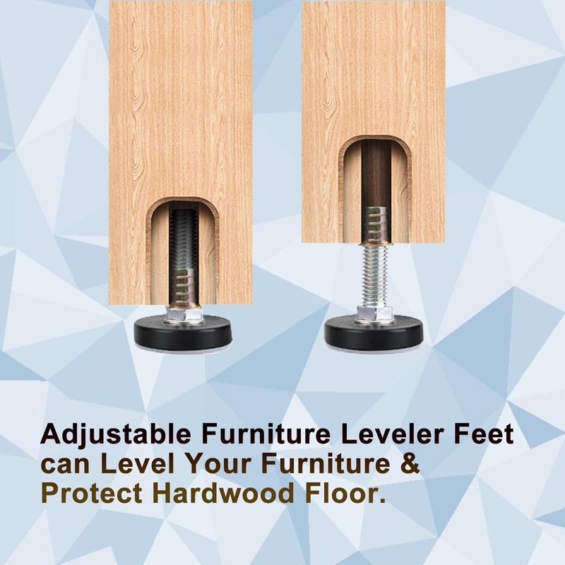 WAFJAMF M8 Thread Leveling Feet PTFE(Teflon) Bottom(28mm Base), Adjustable Furniture