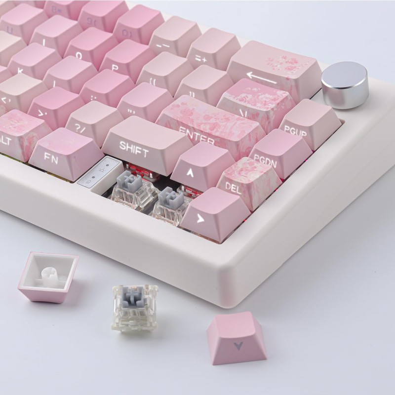 Tsungup Keycaps Cherry Blossom Tie-Dye Keycap Set - Custom Side