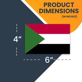 Magnet Me Up Sudan Sudanese Flag Car Magnet Decal, 4x6 Inches, Heavy Duty Automotive Magnet for Car, Truck SUV