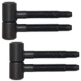 Gedotec Door Hinges Room Doors Renovation Hinges 2-Piece Drill Hinges for Rebated Wooden Doors Size Diameter 16 mm Metal Black Burnished Load Capacity up to 40 kg Pack of 2 Door Hinge Interior Doors