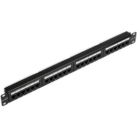 NavePoint 24-Port Cat5E UTP Unshielded Patch Panel for 19-Inch Wallmount Or Rackmount Ethernet Network 1U Black 4-Pack