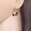 HUAGEO Christmas Acrylic Cute Black Dachshund Dog Earrings Dangle Charms