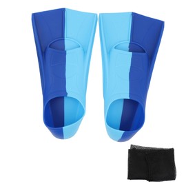 2pcs Swim Fins 2 Colour Blue Silicone Anti Slip Swimming Flippers for Diving Breaststroke M