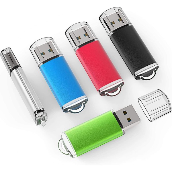 TOPESEL 5 Pack 32GB USB 3.0 Flash Drives with 90