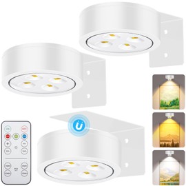 GCVV Battery-Powered Picture Lights with Remote Control, Magnetic LED Art Lights for Framing, Dimmable and Timer-Equipped, 3 Lighting Modes,3Pack White