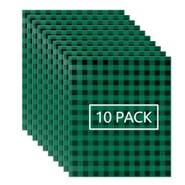 FUNKAKA Heat Transfer Vinyl HTV Black Green Buffalo Plaid, 12" x 10" Classical Christmas Plaid Iron on Vinyl for T-Shirts 10 Sheets HTV Vinyl for All Cutter Machine Easy to Cut & Weed for Xmas Decor