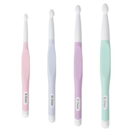 4Pcs Large Crochet Hook Crochet Hooks Set, Handle Crochets Hooks Weaving Tools for Travel, Rubber Handle Suitable Beginners Crochet Hook for Weaving Tools Scarf DIY Craft Projects
