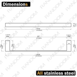 RANDOM 18 inch Brushed Gold Towel Bar Bath Brushed Brass Towel Rack SUS 304 Stainless Steel Towel Holder for Bathroom or Kitchen Contemporary Hotel Style Wall Mounted 96009-2-18BG.