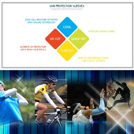 The Elixir UV Protection Compression Arm Sleeves Sports Driving Golf Cooling Cover (6 Pairs, Sky Blue)