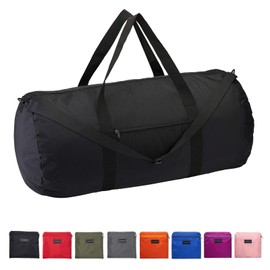 Vorspack Duffel Bag Foldable Lightweight Gym Bag with Inner Pocket for Travel Sports - Black