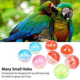 Bird Chew Toy Ball, 10Pcs Colorful Plastic Parrot Cage Bird Ball Toy Jingle Balls Cage Accessories Parakeet Chewing Pet Bite Ball for Chewing Training Biting