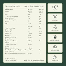 Matcha Fuel SuperLatte (Vanilla) - Mushroom & Adaptogenic Latte Powder - Lion’s Mane, Reishi, Cordyceps & KSM-66 Ashwagandha - Superfood for Energy, Focus & Immunity - Vegan - 15 Servings - 300g